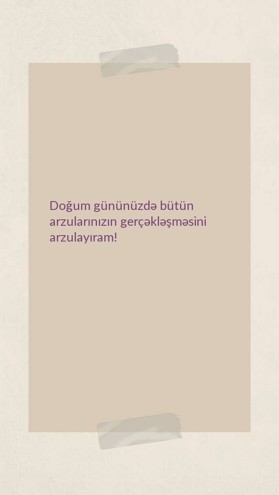 Doğum gününüzdə bütün arzularınızın gerçəkləşməsini arzulayıram!