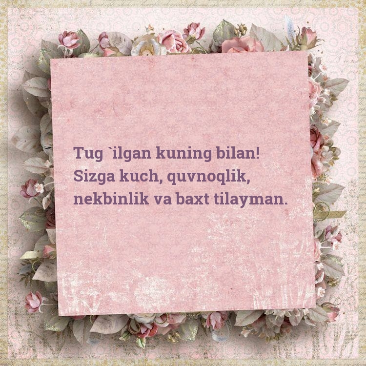 Tug `ilgan kuning bilan! Sizga kuch, quvnoqlik