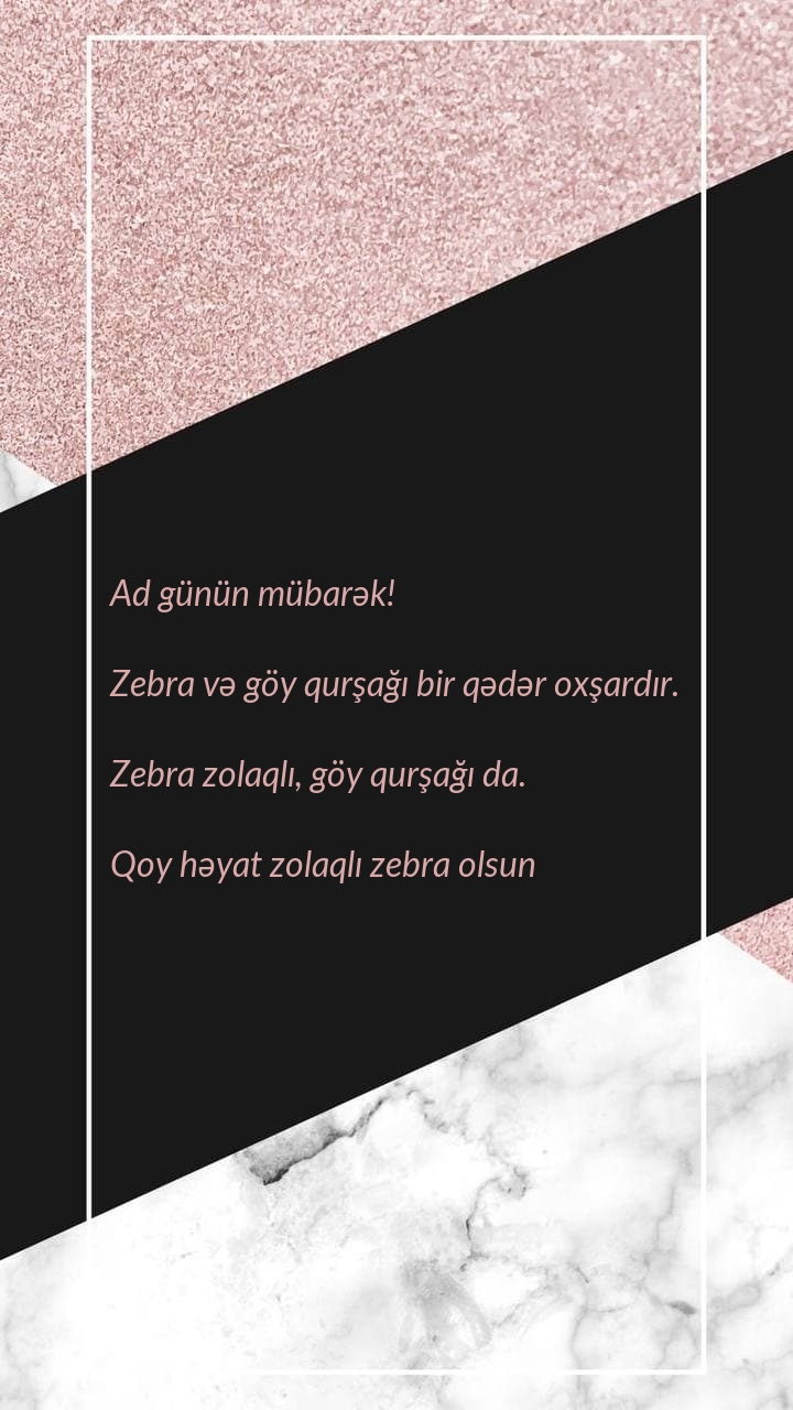 Ad günün mübarək! Zebra və göy qurşağı bir qədər oxşardır.