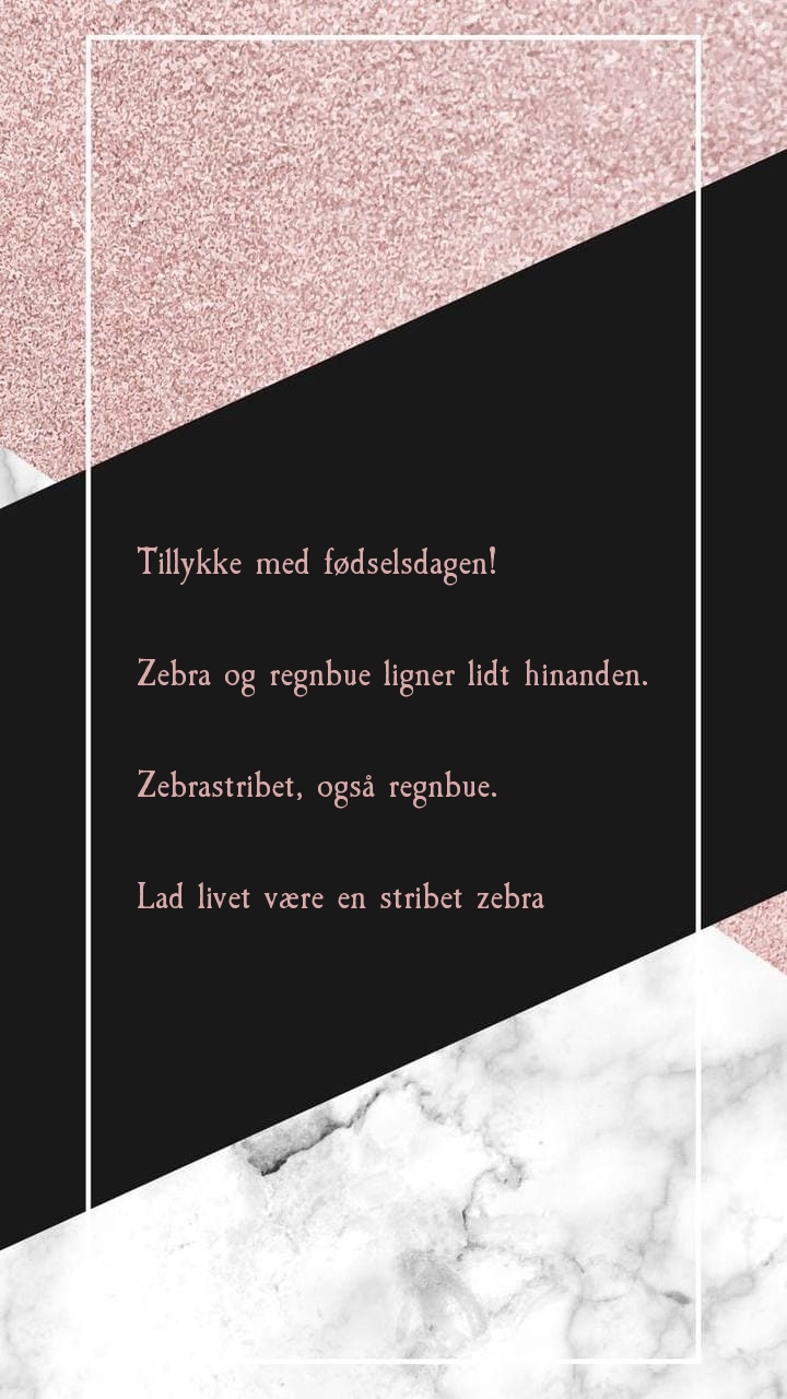 Tillykke med fødselsdagen! Zebra og regnbue ligner lidt hinanden.
