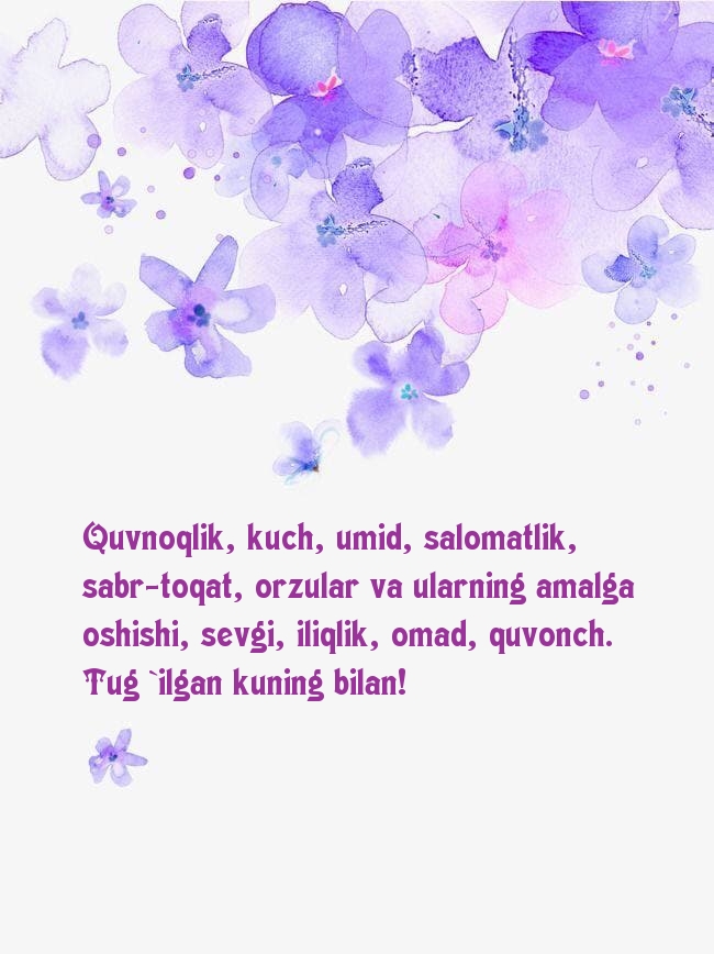 Tug `ilgan kuning bilan! Quvnoqlik, kuch, umid