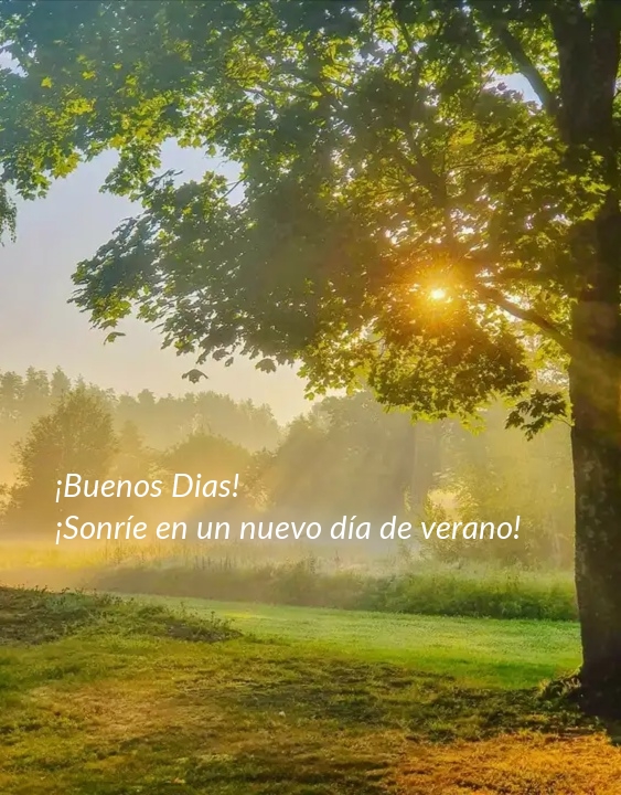 ¡Buenos Dias! ¡Sonríe en un nuevo día de verano!
