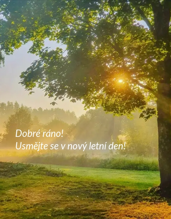 Dobré ráno! Usmějte se v nový letní den!