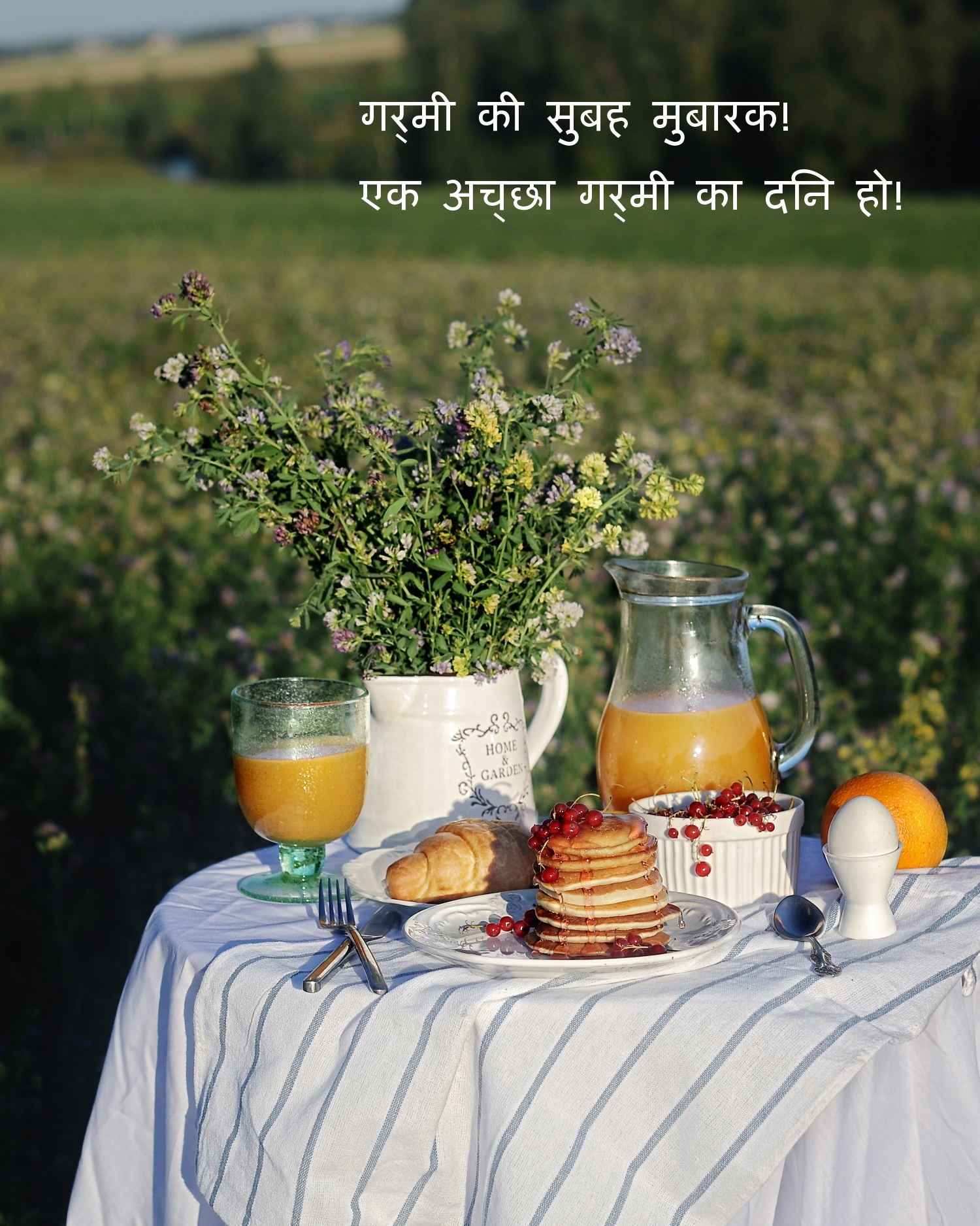 गर्मी की सुबह मुबारक! एक अच्छा गर्मी का दिन हो!