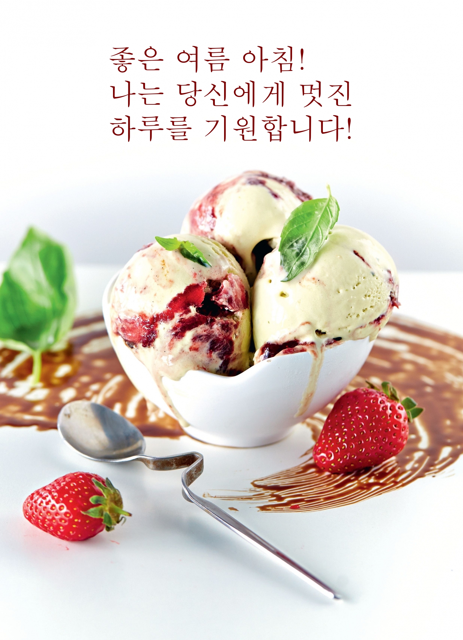 좋은 여름 아침! 나는 당신에게 멋진 하루를 기원합니다!