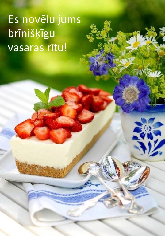 Es novēlu jums brīnišķīgu vasaras rītu!