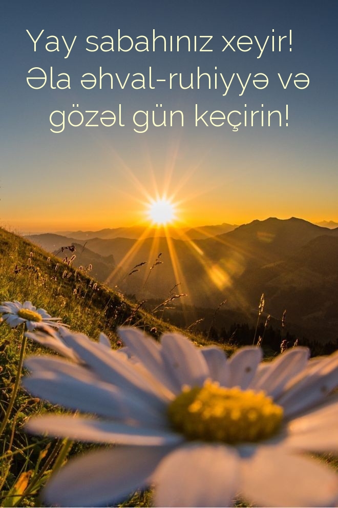 Yay sabahınız xeyir! Əla əhval-ruhiyyə və gözəl gün keçirin!