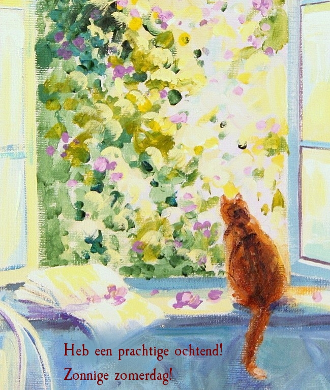 Heb een prachtige ochtend! Zonnige zomerdag!