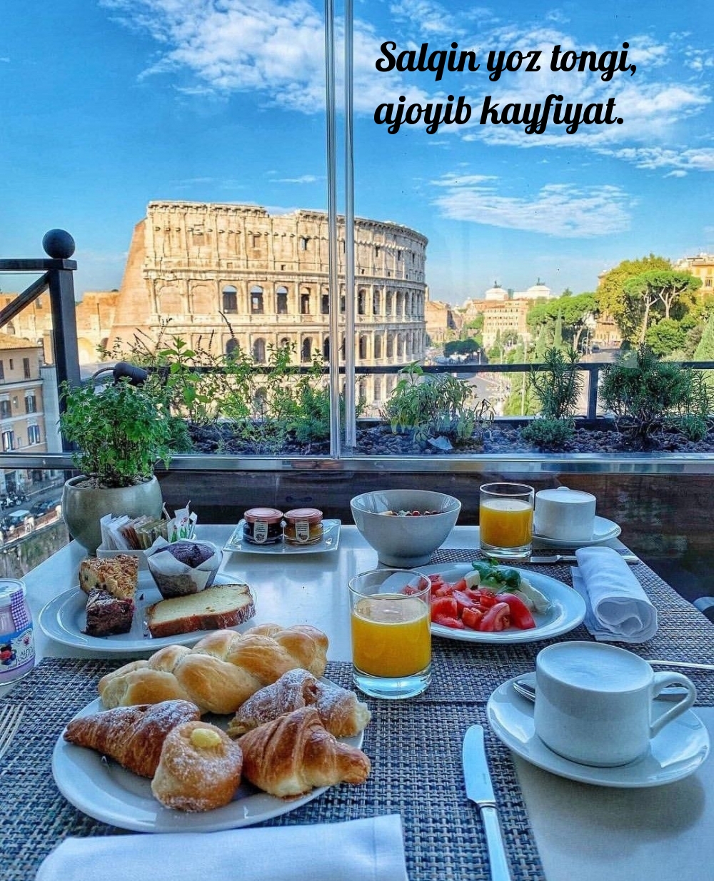 Salqin yoz tongi, ajoyib kayfiyat.