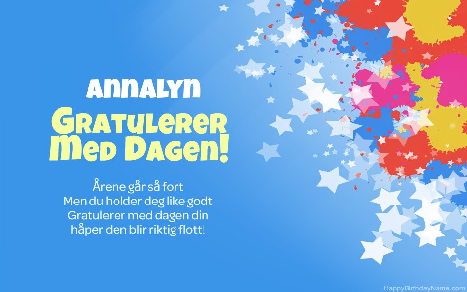 Gratulerer med Annalyn fødselsdag