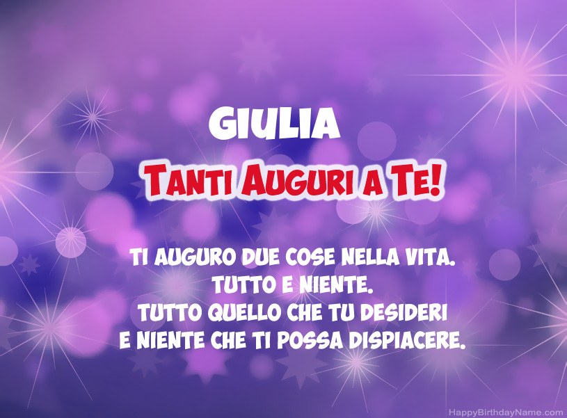 Belle immagini per il buon compleanno di Giulia