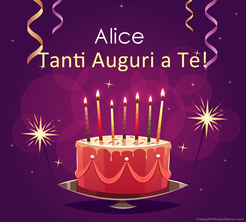 Divertenti saluti per le foto di Happy Birthday Alice