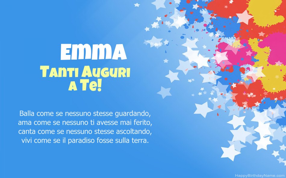 Congratulazioni per il compleanno di Emma