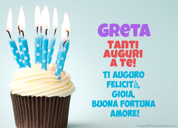 Congratulazioni per il buon compleanno di Greta