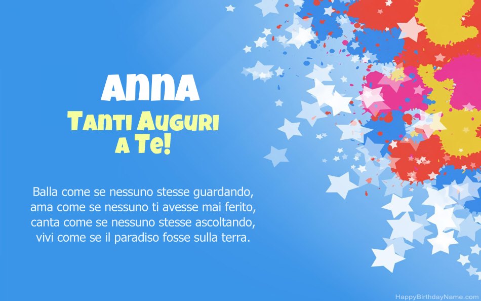 Congratulazioni per il compleanno di Anna