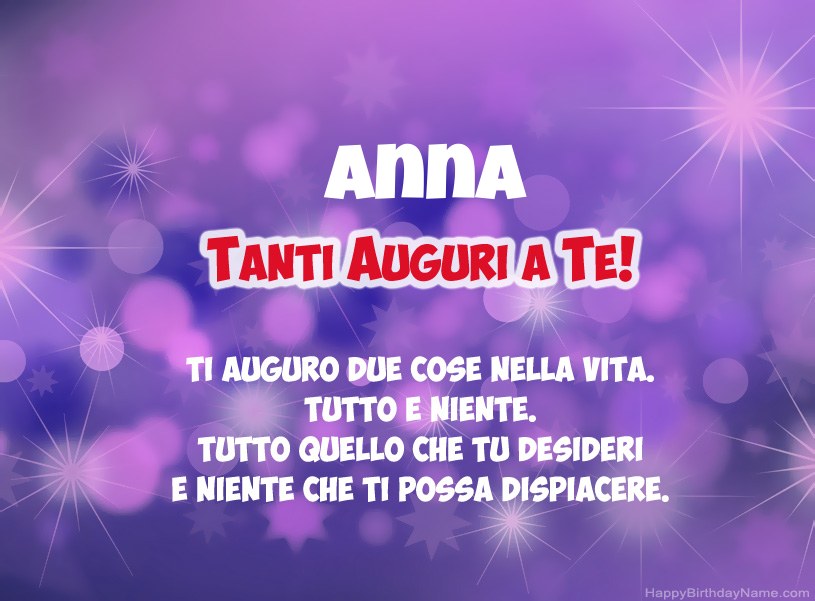 Belle immagini per il buon compleanno di Anna
