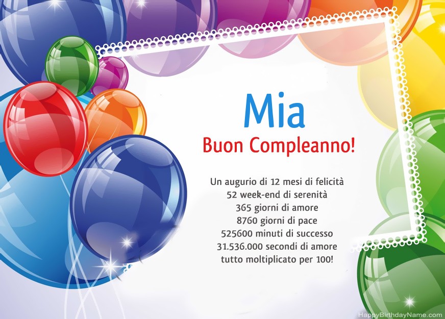 Buon compleanno Mia!