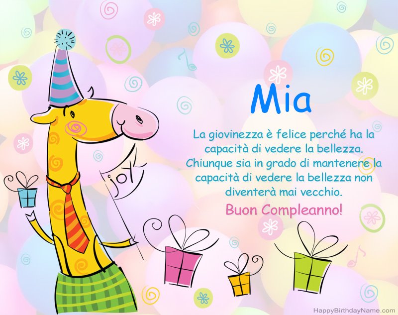 Congratulazioni da bambini per Buon Compleanno of Mia