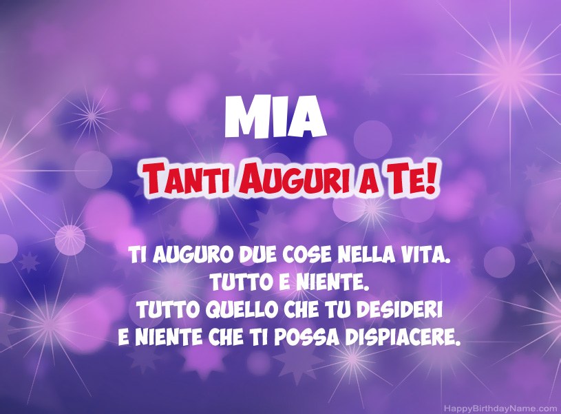 Belle immagini per il buon compleanno di Mia