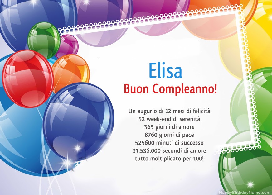 Buon compleanno Elisa!