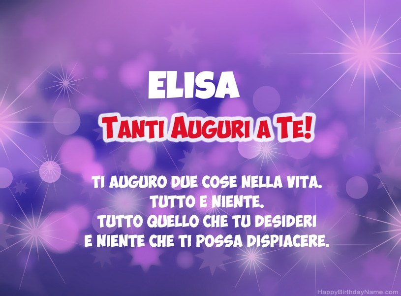 Belle immagini per il buon compleanno di Elisa