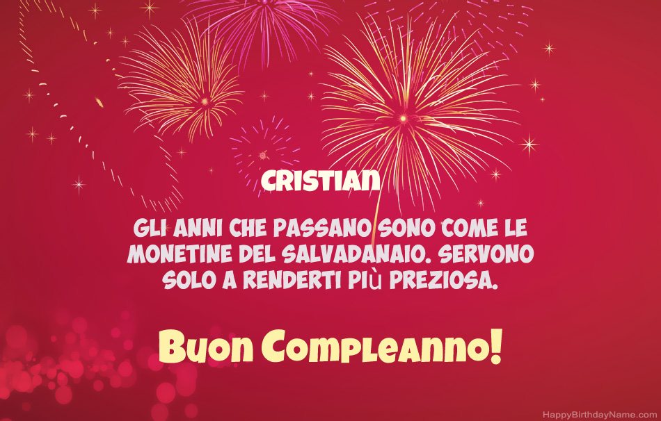 Buon compleanno Cristian, bellissime poesie