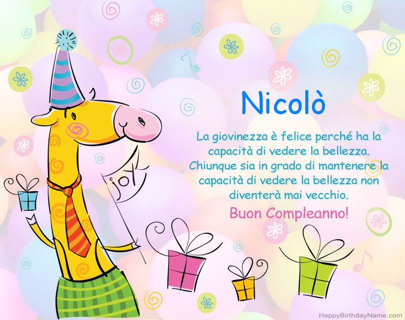 Congratulazioni da bambini per Buon Compleanno of Nicolò