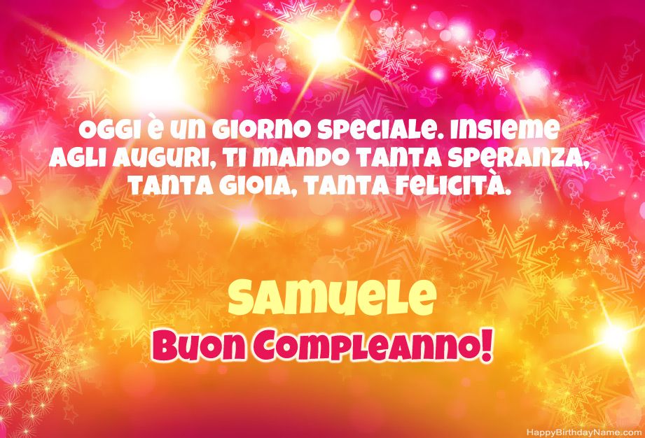 Congratulazioni fantastiche per il buon compleanno di Samuele