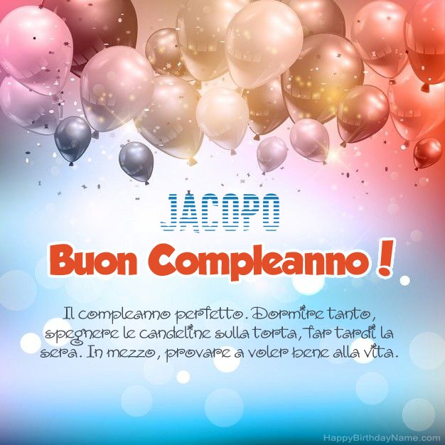 Poesie per il compleanno di Jacopo