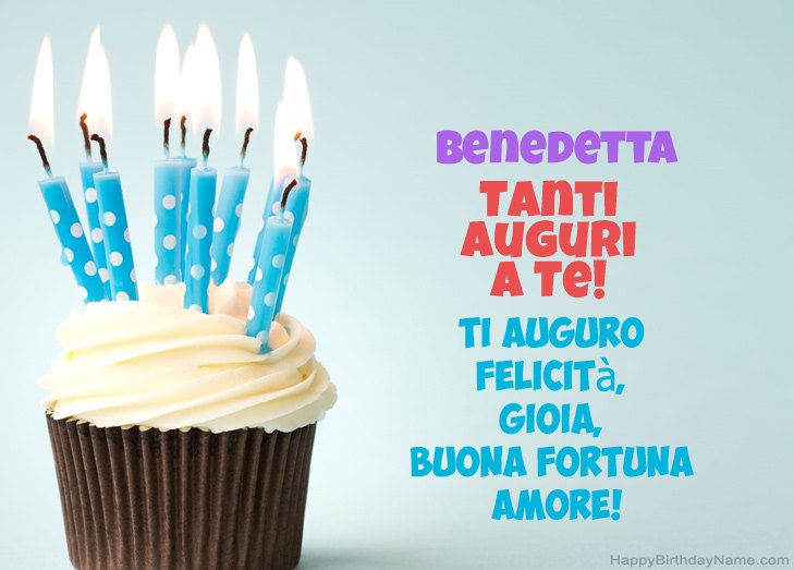 Congratulazioni per il buon compleanno di Benedetta