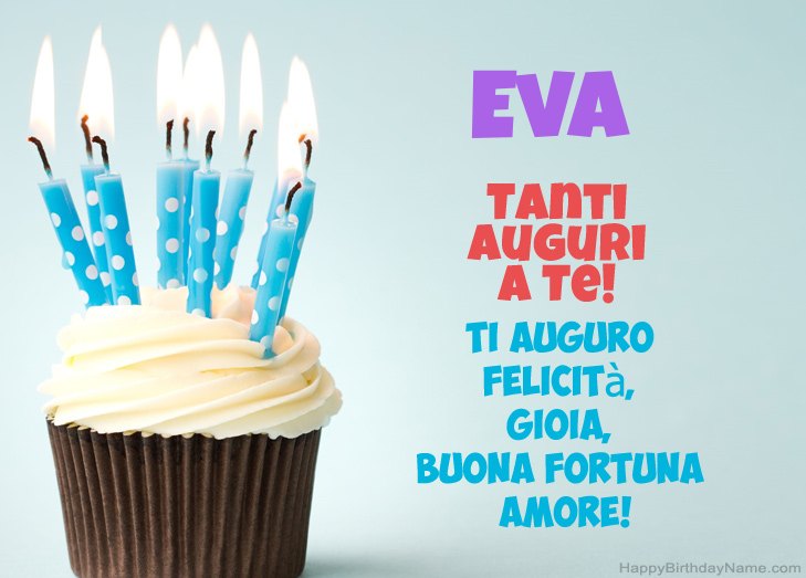 Congratulazioni per il buon compleanno di Eva