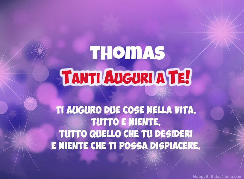 Belle immagini per il buon compleanno di Thomas