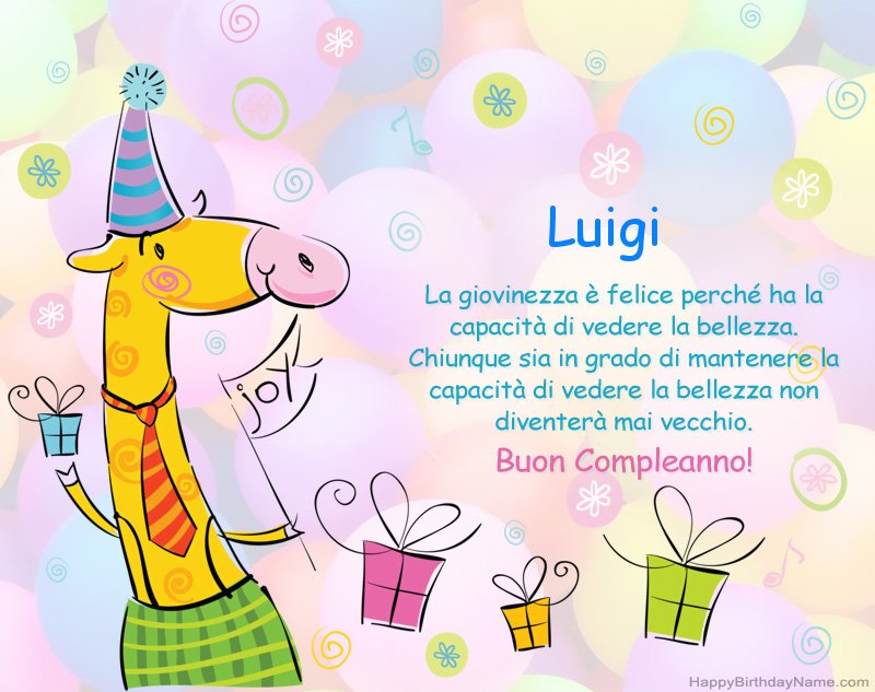 Congratulazioni da bambini per Buon Compleanno of Luigi