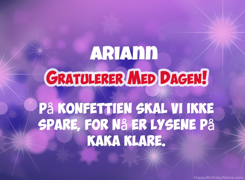 Ønsker Ariann for gratulerer med dagen
