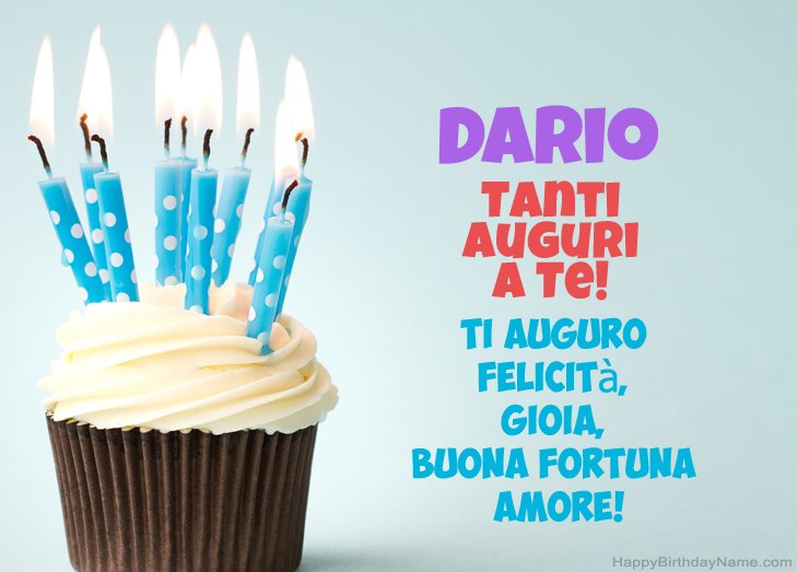 Congratulazioni per il buon compleanno di Dario