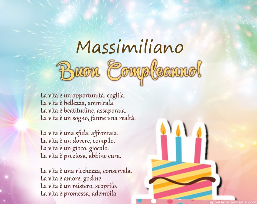 Buon compleanno Massimiliano in versi