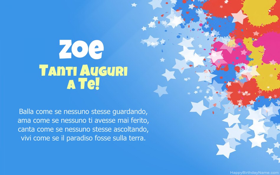 Congratulazioni per il compleanno di Zoe