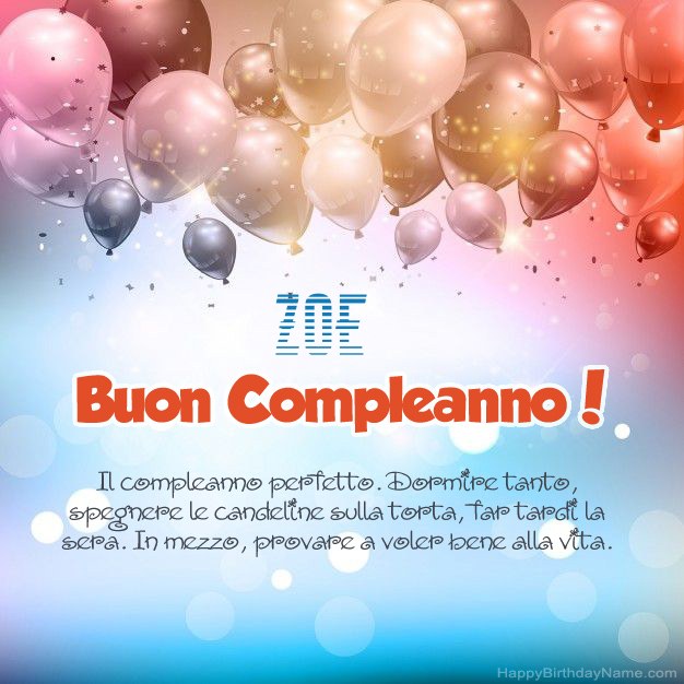 Poesie per il compleanno di Zoe