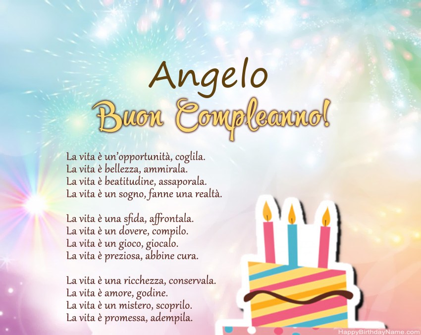 Buon compleanno Angelo in versi
