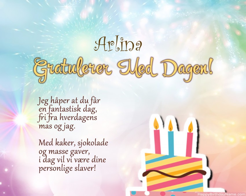 Dikt på fødselsdag for Arlina