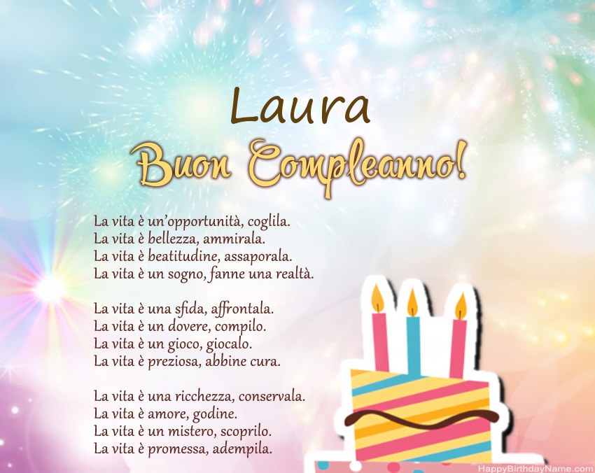 Buon compleanno Laura in versi