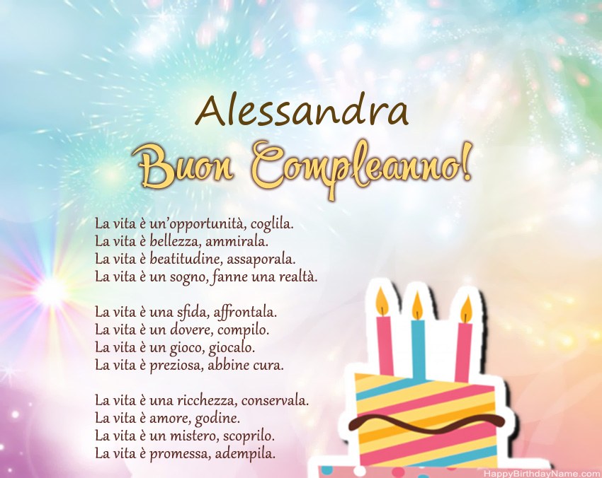 Buon compleanno Alessandra in versi