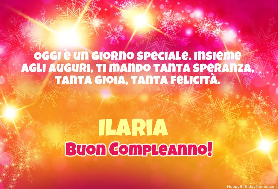 Congratulazioni fantastiche per il buon compleanno di Ilaria