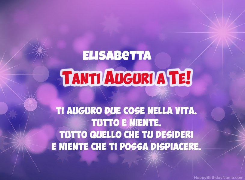 Belle immagini per il buon compleanno di Elisabetta