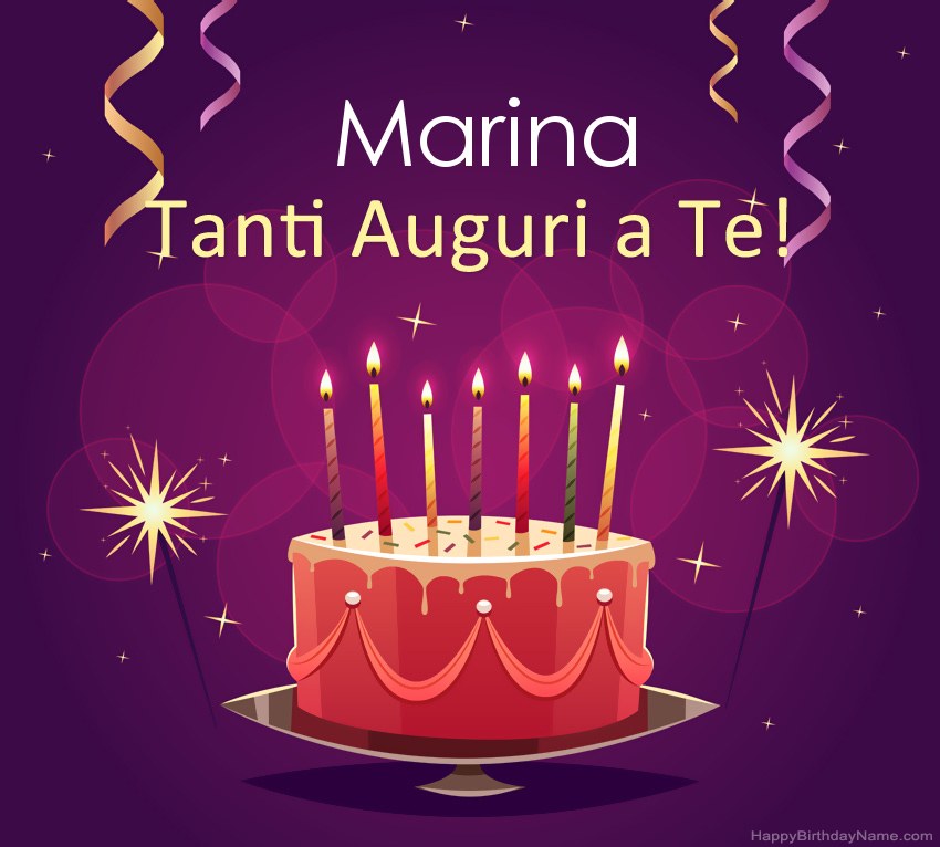 Divertenti saluti per le foto di Happy Birthday Marina