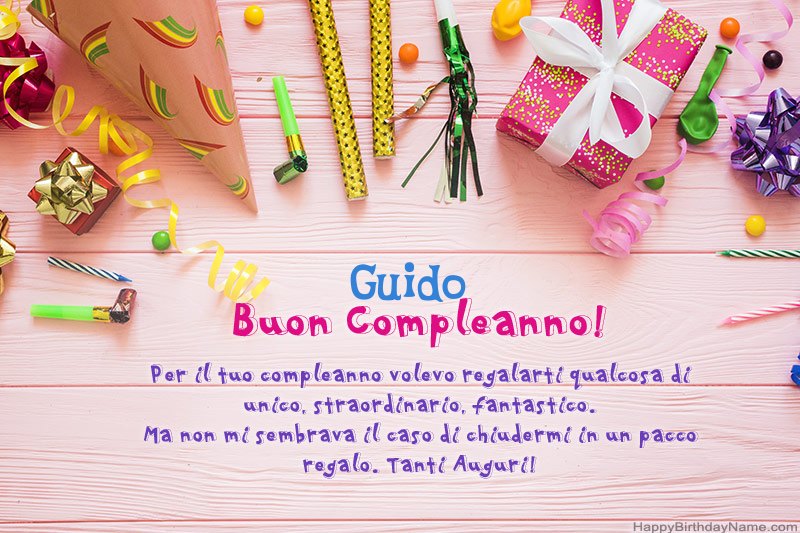 Scarica Happy Birthday card Guido gratis