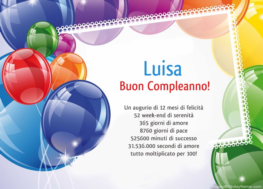 Buon compleanno Luisa! Buon compleanno Luisa!