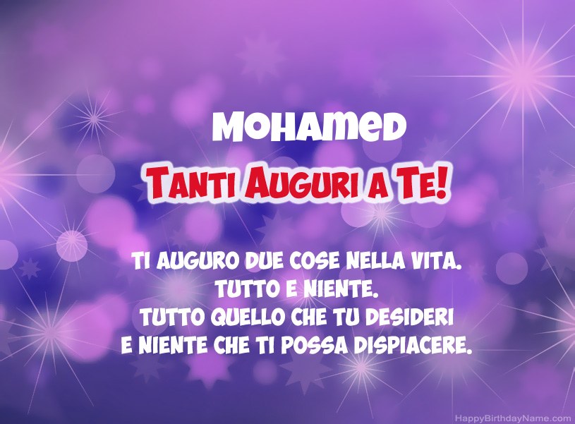 Belle immagini per il buon compleanno di Mohamed
