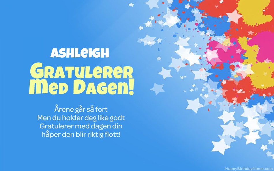 Gratulerer med Ashleigh fødselsdag