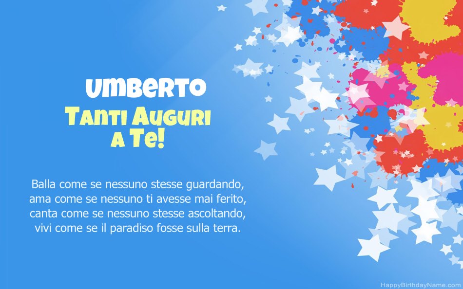 Congratulazioni per il compleanno di Umberto